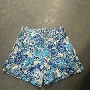 Lilly Pulitzer Blue and White High Waist Shorts